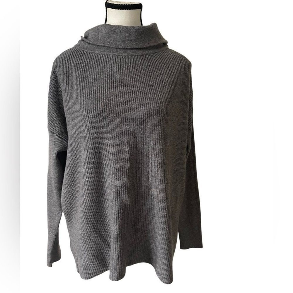 Devotion by Cyrus Womens Charcoal Gray Ribbed Turtleneck Sweater NWT‎ Size S 355